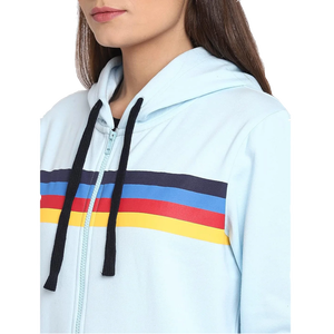 Temporada de invierno Sudaderas con capucha personalizadas para mujer Nuevo diseño elegante Sudaderas con capucha a rayas de moda para mujer y sudadera con cierre de cremallera - Product Image 3