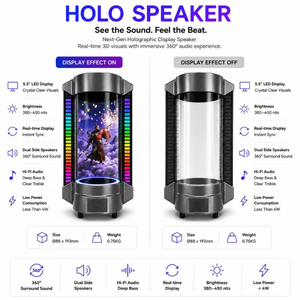 Haut-parleur Holo avec écran LED de 5,5 pouces, affichage holographique 3D en temps réel, audio USB, haut-parleur intégré, multicolore, publicité montée sur table - Product Image 4