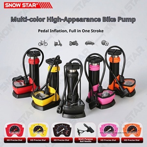 Pompe à pied portable multifonction pour vélo <span class=keywords><strong>de</strong></span> route et usage domestique, avec manomètre, pour véhicules électriques/à batterie - Product Image 2