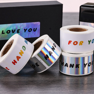 New tự dính niêm phong Sticker Vuông Sticker trang trí cầu vồng văn bản Nhãn dán nhãn - Product Image 3