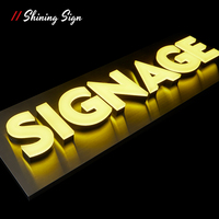 Lettres lumineuses acryliques 3D brillantes personnalisées en acier inoxydable coloré