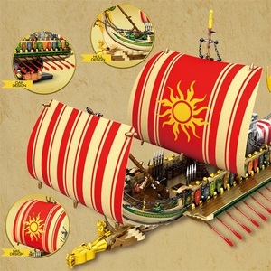 2982 Uds antiguos buques de guerra Trireme barco guerra persa buque griego Bireme barco modelo bloques de construcción conjunto ladrillos modelo de pantalla - Product Image 6