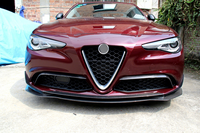Alerones Delanteros de Fibra de Carbono Real para Alfa Romeo Giulia 200HP, Cubierta de Divisor de Parachoques, Juego de 4 Piezas, Sedán de 4 Puertas, 2016 en Adelante