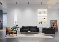 Canapé de bureau de luxe moderne haut de gamme en cuir PU, idéal pour les projets de mobilier de bureau commercial et de réception