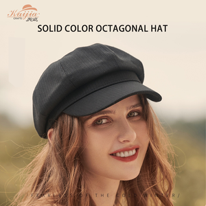 2025 all'ingrosso di moda autunno e inverno nuovo berretto ottagonale giornale tinta unita cappello da donna cappello da pittore cappello per le signore - Product Image 1