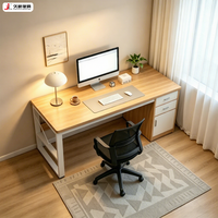 Bureau d'ordinateur ergonomique moderne en bois JIUSHUN pour le bureau à domicile avec armoire de rangement