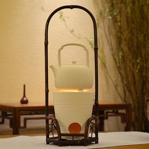 Support de cuisinière rafraîchissant à poignée en bambou pour la préparation du thé, accessoires pour service à thé Kung Fu, forme irrégulière, origine Anji - Product Image 2
