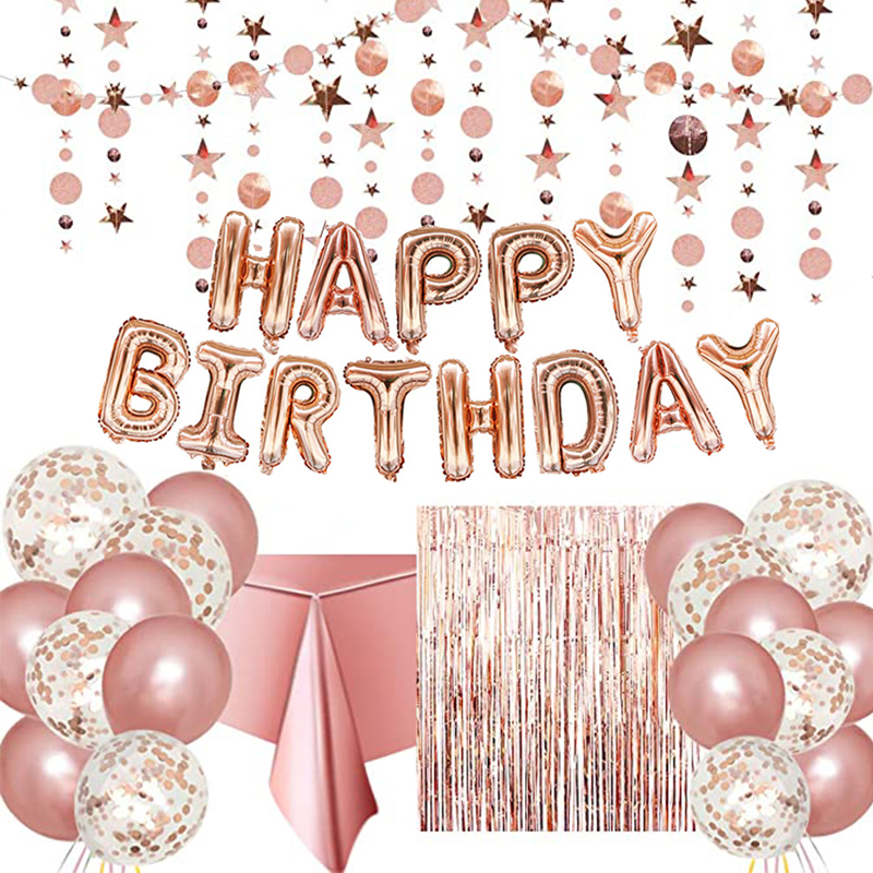 Hot Sale Rose Gold Confetti Latex Balloons Birthday Party Sets Birthday Party Favors Birthday Decoration Party