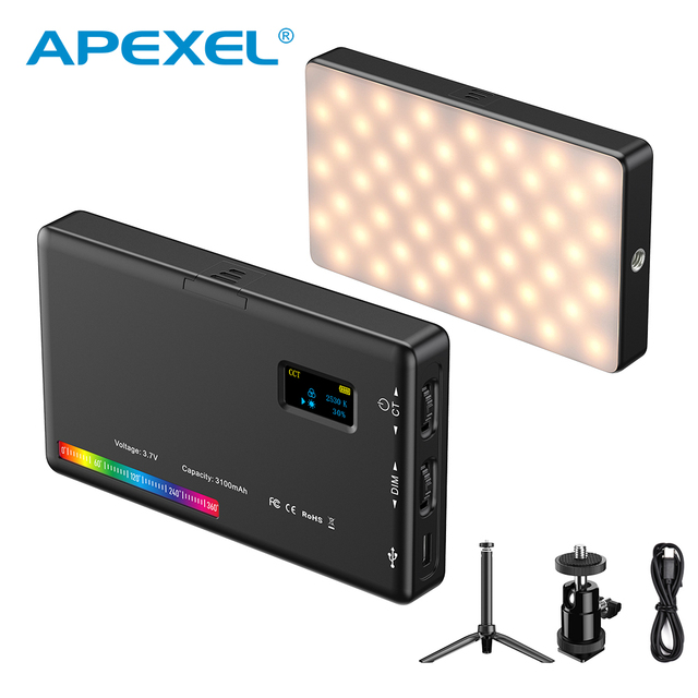 Portable LED Video Light CRI95+ Dimmable Fill Light DSLR Smartphone Vlog Photography RGB Lighting Kit With Tripod Ball Head