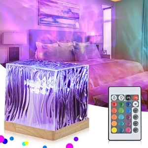 Lampe de nuit à LED Lampe de projection à ondulation d'eau avec <span class=keywords><strong>télécommande</strong></span> pour lumière d'ambiance de fête à la maison en plastique - Product Image 6