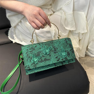 Sacs à main carrés à poignée supérieure en métal Sacs à main de fête pour femmes avec décoration papillon Lady Crossbody Shoulder Bag Clutch Purses - Product Image 2