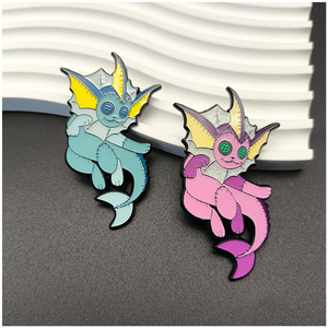 Tùy Chỉnh Chuyên Nghiệp Phim Hoạt Hình Phim Hoạt Hình Thiết Kế Kim Loại Huy Hiệu Quái Vật Động Vật Hình Cứng Men Pin Với Long Lanh - Product Image 5