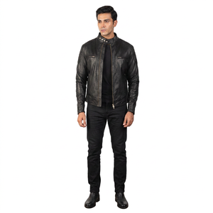 2026 Custom High Street Style <b>Men's</b> Genuine <b>Leather</b> <b>Jackets</b> Cow Skin Tanned Different Look Fashionable <b>jacket</b> for <b>men</b> - Product Image 1