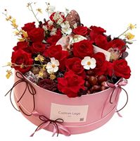Boîtes cadeaux cylindriques écologiques personnalisées, romantiques et luxueuses, avec fermeture magnétique et doublure en éponge pour la livraison de fleurs, pour petite amie