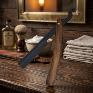 Maclura - Maquinilla de Afeitar Manual de Madera, Plegable, para Afeitar la Cara y Cortar la Barba, Profesional, de Acero Inoxidable, con Una Sola Cuchilla - Product Image 4