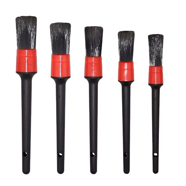 Wholesale Auto Washing Detailing Brush Set 5pcs Soft Bristle Car Cleaning Brushes Plastic Handle Nylon Kit for DIY Industrial