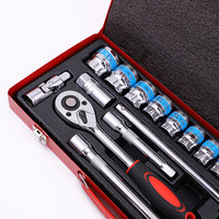 Ensemble d'outils de réparation automobile 24 pièces en acier au chrome-vanadium, à entraînement 1/2 pouce, avec clé à cliquet et outils à main, vente en gros directe usine