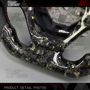 Volante in Fibra di Carbonio LED con Fiocchi d'Oro Personalizzato per Chevrolet <span class=keywords><strong>Corvette</strong></span> C7 Z06 Z51 ZR1 Coupé Cabriolet Grand Sport Camaro - Product Image 4