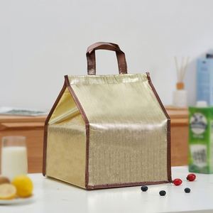 Bolsa Térmica para Alimentos con Logotipo Personalizado, Aislamiento de Papel de Aluminio Dorado, para Entrega de Comida, Gran Capacidad, Frío/Calor - Product Image 5