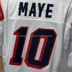 Drake Maye Lacivert/Beyaz En Kaliteli Dikişli Amerikan Futbolu Forması Gönderime Hazır - Product Image 5