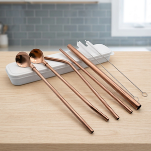 Ensemble d'outils de bar à cocktails 5 pièces, pelle à glace en métal réutilisable, passoire, agitateur, design minimaliste - Product Image 2