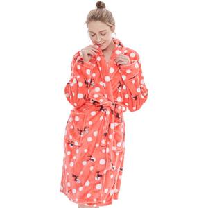 Peignoir en flanelle de polyester super doux pour adultes Robe de spa vintage de luxe col châle pour femmes pour l'hiver automne printemps - Product Image 4
