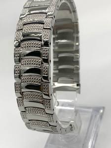 <span class=keywords><strong>Correa</strong></span> de <span class=keywords><strong>Reloj</strong></span> de Acero Inoxidable de 20x21 mm con Logotipo Personalizado, con 216 Piedras PP, Cierre de Doble Presión, Resistente al Desgaste, para Plata - Product Image 3