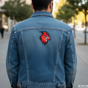 Patch brodé à thermocoller Ilan, motif tête de cardinal, 6,8x6,3 cm - Product Image 3