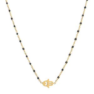Collares con Colgante <span class=keywords><strong>de</strong></span> Mano <span class=keywords><strong>de</strong></span> Hamsa <span class=keywords><strong>de</strong></span> Acero Inoxidable y Cuentas Delicas para Mujer, Joyería Turca <span class=keywords><strong>de</strong></span> Ojo Turco, Gargantilla Bohemia para Boda y Fiesta - Product Image 6