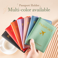 Logo personnalisé Vente en gros Porte-passeport et étiquette de bagage en cuir PU Ensemble