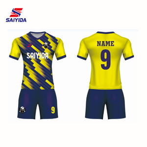 カスタム染料昇華プリントサッカーユニフォームセットOEMサービストレーニング用ロゴとチーム名ブランクTシャツが含まれています - Product Image 3