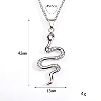 Collier pendentif serpent vintage en acier inoxydable pour femme, couleur or et argent, étanche, chaîne de clavicule de niche, bijoux