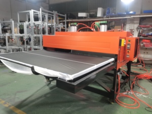 เครื่องรีดร้อนแบบสองสถานี <span class=keywords><strong>J</strong></span> Industrial สำหรับพิมพ์ลายลงบนผ้าด้วยวิธีทรานเฟอร์ความร้อน ใช้กับไวนิลและสกรีนโลโก้ สำหรับเสื้อยืด พร้อมระบบเปิดอัตโนมัติ - Product Image 5