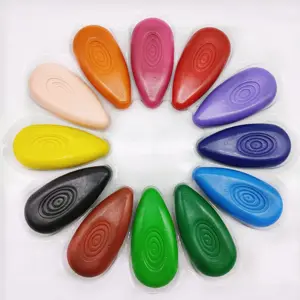 High Quality plastic school drop-shaped crayon For Kids