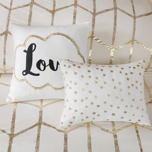 DB King Twin Size métallisé imprimé housse de couette ensemble géométrique Floral couette pour chambre maison mariage tissé Technique simple Pi - Product Image 6