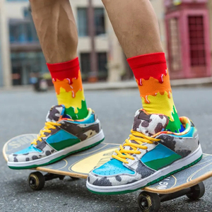 Vente en gros de chaussettes de Skateboard de rue colorées pour hommes, chaussettes de Sport à coussin éponge - Product Image 1