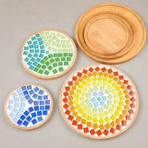 Custom <b>Wooden</b> Assorted Shapes Mosaic Bases for DIY Mosaic Coaster Kit Handcrafted Glass Mosaic Tiles Crafts for Adults and Kids - Product Image 2