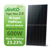 Panel Surya Jinko Tiger Neo Industrial Commercial TOPCON Tipe N Bifasial Kaca Ganda Monokristalin 575W 580W 590Watt 600W