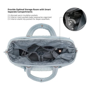Borsa fasciatoio tote con chiusura a cerniera, <span class=keywords><strong>due</strong></span> tracolle <span class=keywords><strong>per</strong></span> uso quotidiano, da viaggio, da portare a spalla, tracolla regolabile, clip <span class=keywords><strong>per</strong></span> passeggino, borsa da ospedale - Product Image 4