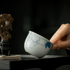 Hand Painted Ceramic Teacup <b>Large</b> Size Floral Design For Pu'er <b>Tea</b> Tasting Kung Fu <b>Tea</b> Set - Product Image 2