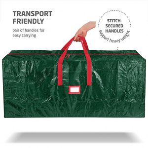 Sac de rangement robuste en polyéthylène pour déménagement, très grand, vert Noël, pour sapins, anti-poussière, compressible - Product Image 2