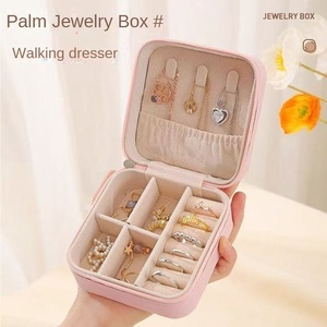 Boîte de rangement portable pour bijoux, organiseur de voyage, étui à bijoux en cuir PU, rangement pour boucles d'oreilles, colliers, bagues, présentoir à bijoux - Product Image 2