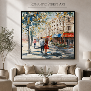 Dipinto a Olio Moderno Impressionista con Scena di <span class=keywords><strong>Strada</strong></span> Parigina, Arte Murale 3D con Texture Pesante e Spatola su Tela <span class=keywords><strong>per</strong></span> Arredamento Soggiorno - Product Image 1