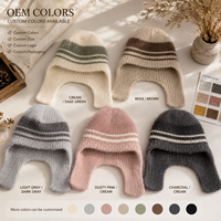 Bonnet d'hiver en laine mélangée style nordique pour femme, avec cache-oreilles, doux et chaud, idéal pour la neige, les voyages et les activités de plein air, style scandinave, tendance
