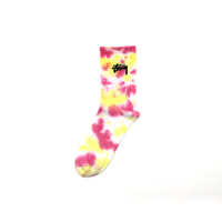 Chaussettes en coton premium à tissage uni et teinture tie-dye, doublure compressive, motif personnalisé, plusieurs couleurs, fabrication OEM ODM