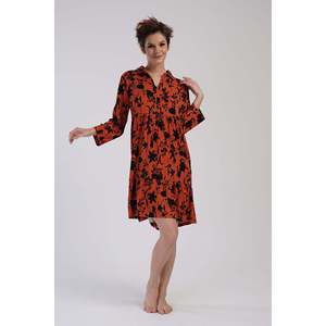 Vienetta KADIN BELMANDO GOMLEK YAKA DOUBLE 7/8 KOL BELI BUZGULU FIRFIRLI TUNIK-NARANJA - Product Image 2