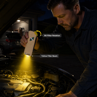 Lampe de poche LED rechargeable 630lm XPL, lampe de travail avec filtre UV RGB jaune 365nm, clip magnétique de type C, lampe de poche EDC