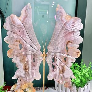 Vente en gros d'artisanat en cristal naturel de haute qualité et de grande taille, ailes de papillon sculptées dans le cristal - Product Image 5
