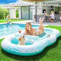Grande plateforme flottante gonflable pour adultes, chaise longue de piscine en PVC épaissi avec pulvérisation d'eau