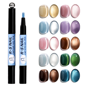 R S Nail <span class=keywords><strong>Penna</strong></span> Gel 3 in 1 One Step Facile da Applicare Senza HEMA Logo Personalizzato <span class=keywords><strong>Smalto</strong></span> Gel UV LED Magnetico Effetto Occhio di Gatto - Product Image 1